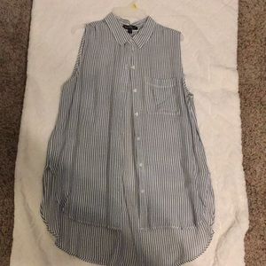 Grey and white stripped tank.